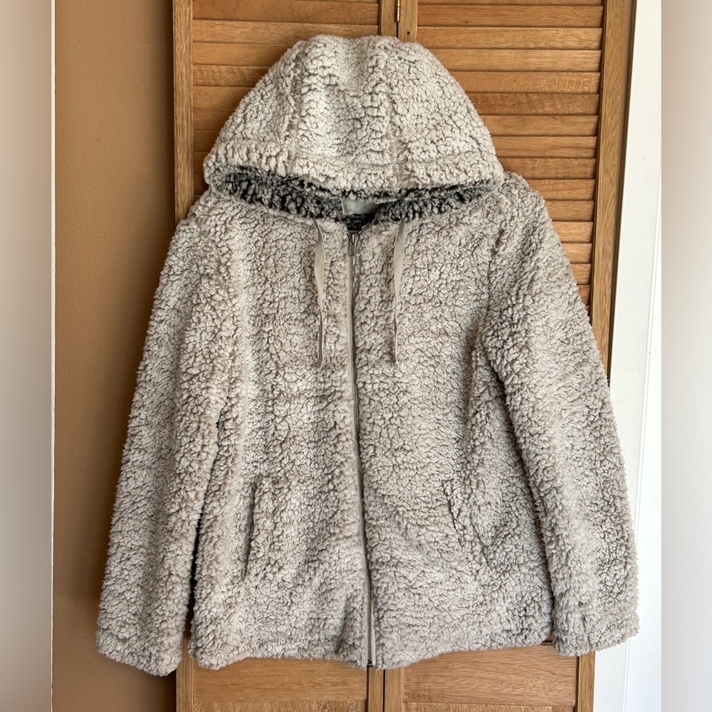 Altard State Size Small full zip hooded Sherpa jacket fall winter roomy soft